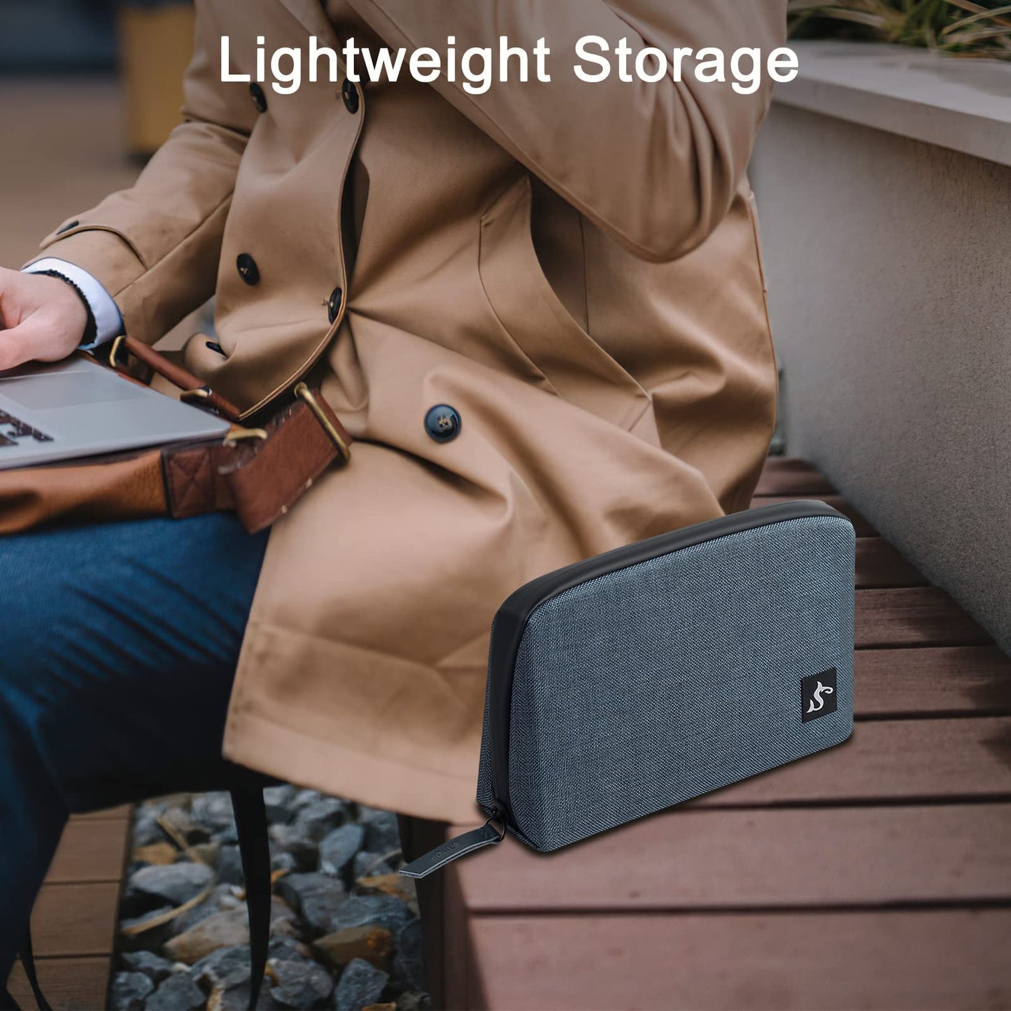 Electronic Organizer Travel Bag – Water-resistant Cable Bag for Cord, Charger, Hard Disk, Power Bank – Small Tech Storage for Travel, Backpack, Business Trip, Airplane (Blue)