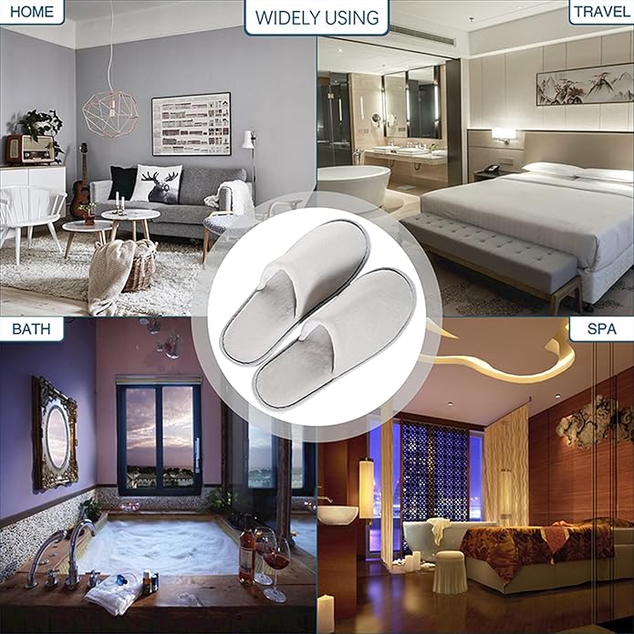 6-10 Pairs Spa Slippers, Non Slip Disposable Slippers For Guest, Washable Reusable, Which Can Be Used As Women Men, House, Indoor, Bathroom, Bedroom, Hotel, Bride Slippers