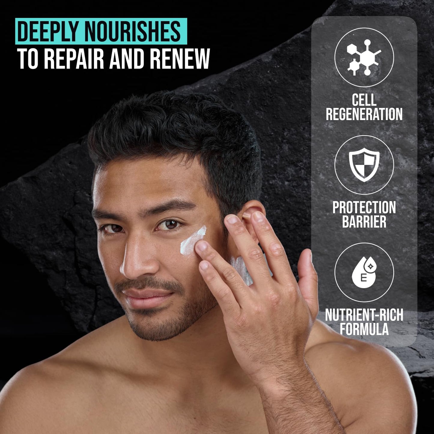 Mens Face Moisturizer Cream - Anti Aging & Wrinkle Face Cream - Mens Facial Moisturizer - Retinol, Collagen, Peptides, Shea Butter, Vitamins E & A - Facial Skin Care Eye Lotion - Day & Night – 4 oz