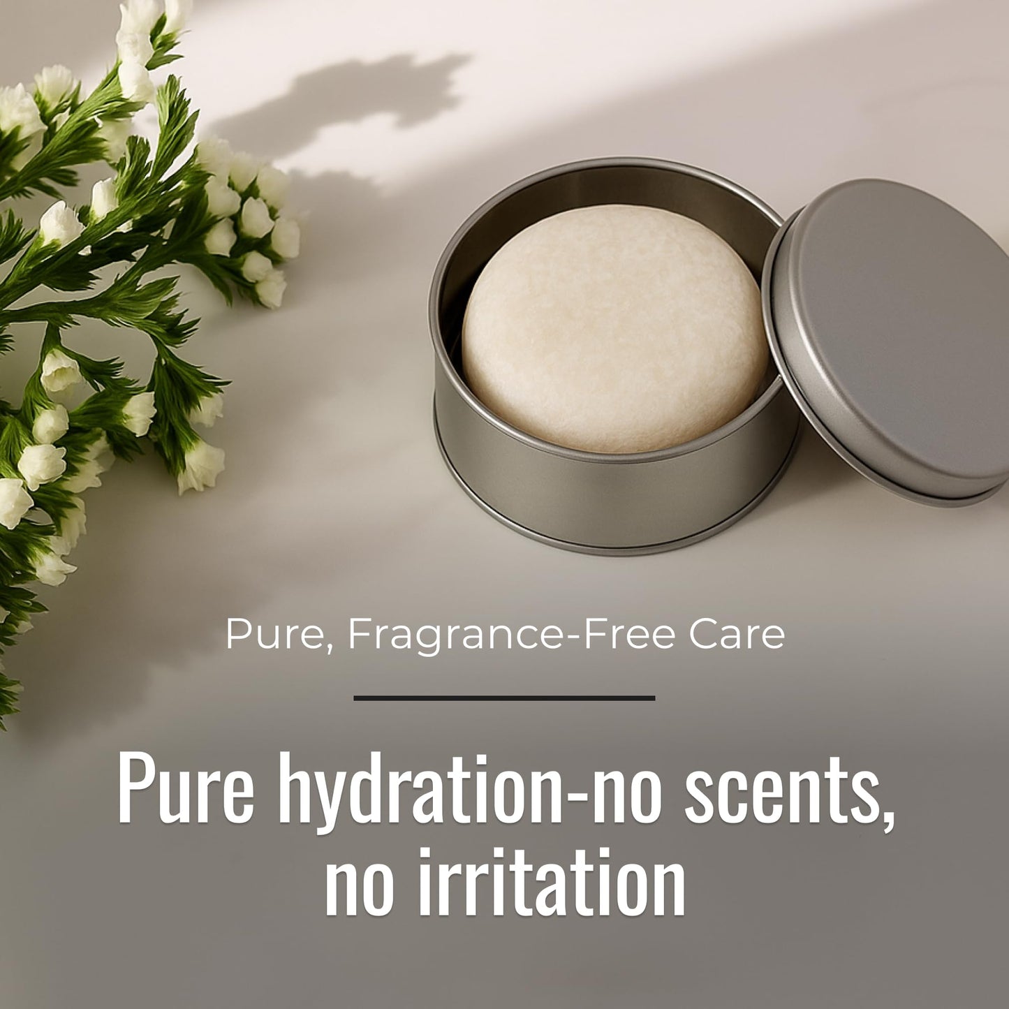 ZWS Essentials Simply Unscented Shampoo Bar, Vegan Solid Hair Cleanser for Sensitive Scalps & Fragrance-Free Care, Zero Waste, Travel-Friendly