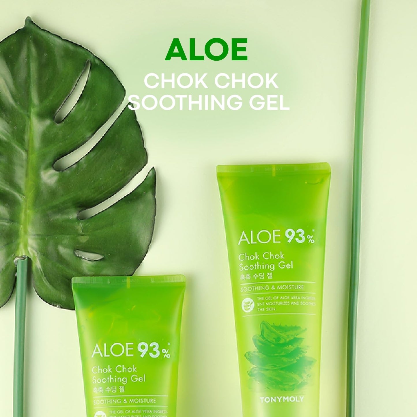 TONYMOLY Chok Chok Aloe Soothing Gel, 99% Aloe Vera Gel for Face & Body, Korean Skin Care Moisturizier