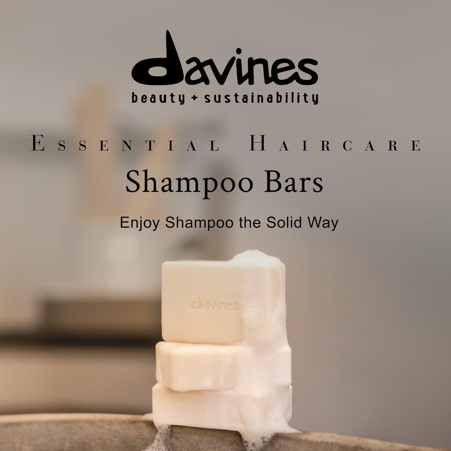 Davines LOVE Shampoo Bar, For Frizzy or Coarse Hair, Add Softness, Shine and Silky Texture, 100 g.