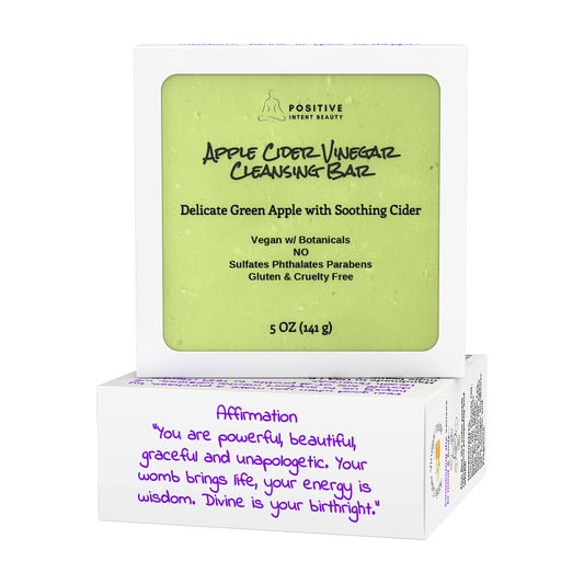 Positive Intent Beauty, Yoni Affirmation Soap, Cleanse with Detoxing Apple Cider Vinegar, Nourish, and Soften Skin, Mothers Day Gift 5oz