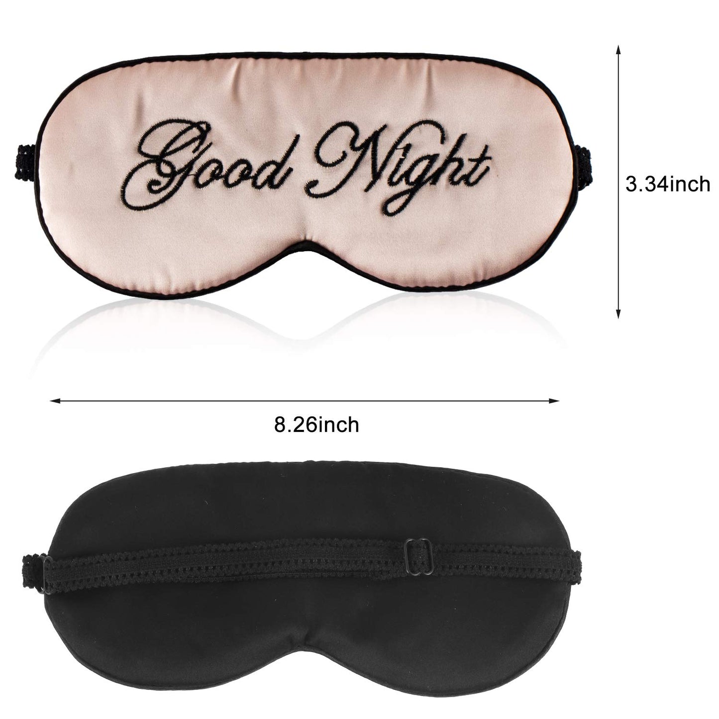 Silk Sleep Eye Mask for Women and Men Soft Ladies Ultra Lightweight Adjustable Strap Satin Eye Night Blindfold Eyeshade Cover for Full Night's Sleep, Travel and Nap Pink