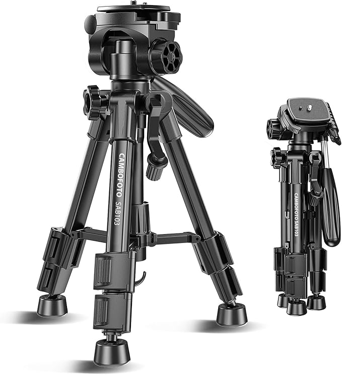 30"-Camera-Tripod, Porfessional Aluminum Heavy Duty Tripod Stand for Mirrorless Camera/DSLR/Cell Phone/Camcorder, with Holder and Travel Bag (Weight 1.5Lb, Max Load 15 Lb)