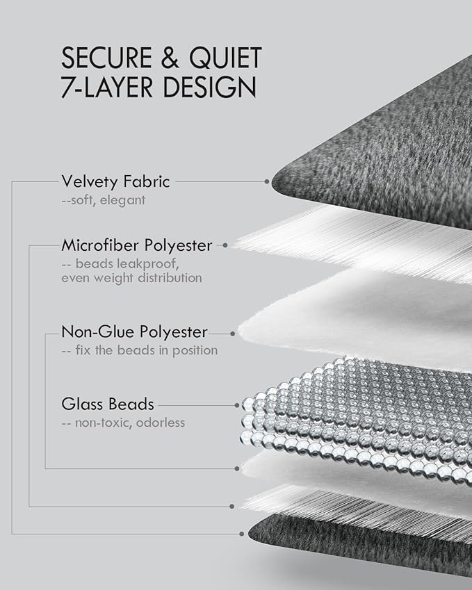 Kaisa Weighted Lap Blanket 7 lbs 41" x 53", Cozy Luxury Crystal Velvet Small Weighted Blanket for Adults, Portable Travel Weighted Blanket for Relaxation, All-Season Blanket, Machine Washable, Gray