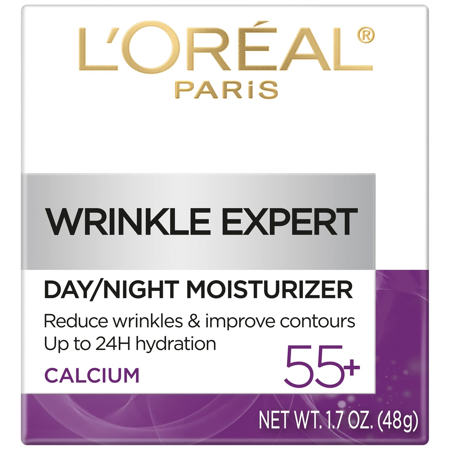 L'Oreal Paris Wrinkle Expert 55+ Anti-Aging Face Moisturizer with Calcium, Non-Greasy, Suitable for Sensitive Skin 1.7 fl. oz