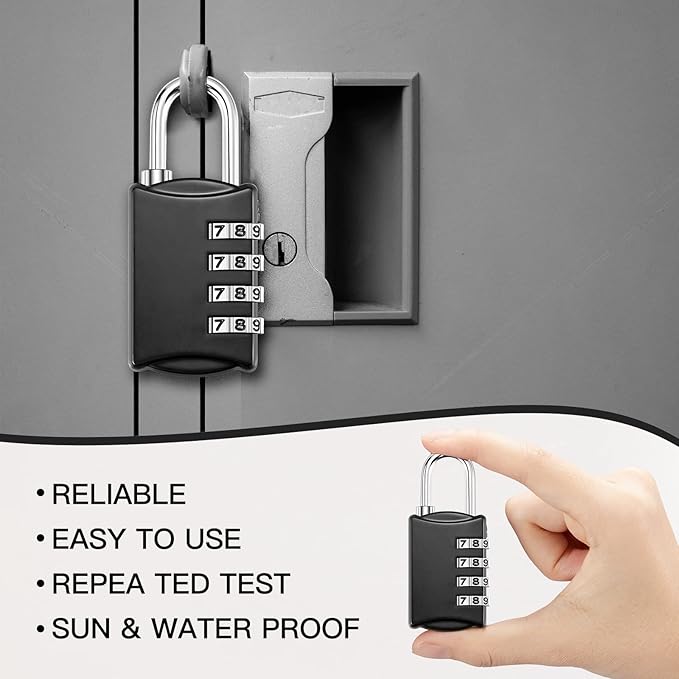 25 Pcs 4 Digit Combination Locks Combination Padlock Luggage Number Locks Outdoor Waterproof Resettable Padlock for Door Traveling School Gym Locker Suitcases Employee Hasp Storage