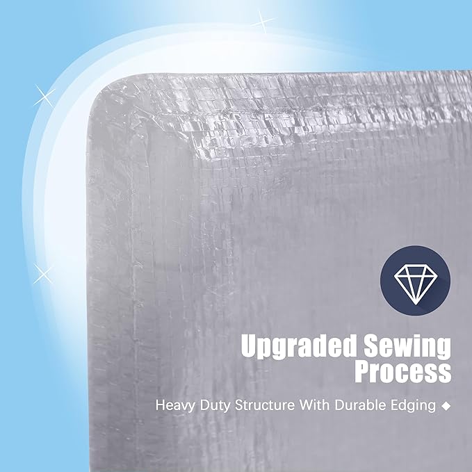 12 Pack Large Strong Moving Bags with Zippers & Carrying Handles - Water-Resistant - Heavy Duty Storage Tote for Space Saving Moving Storage, Fold Flat, Alternative to Moving Box (Silver)