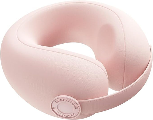 Car Pillow for Big Kids Travel Neck Pillows, Memory Foam Neck Support Travelling Pillow with Washable Cotton Pillowcases and Storage Bag, for Airplane, Train, Flight and Home Use Pink