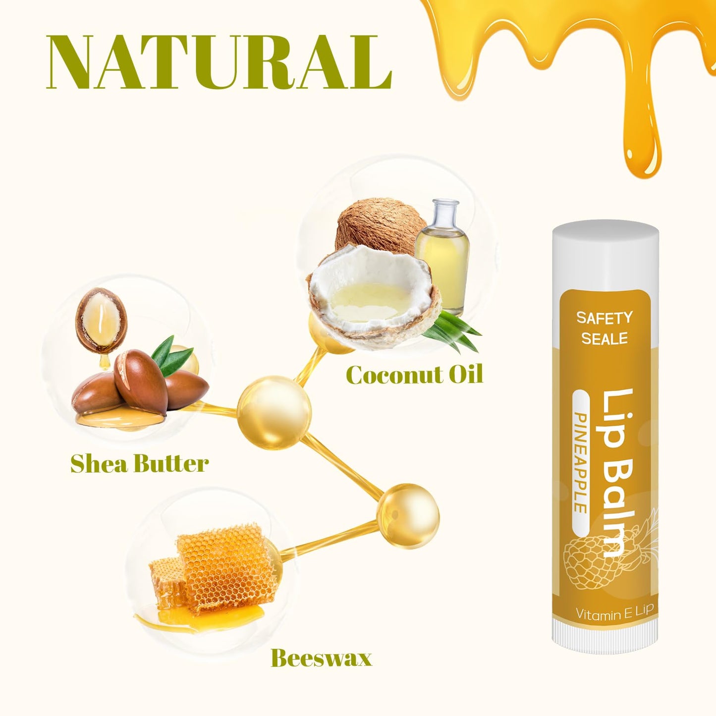 Yopela 36 Pack Natural Lip Balm Bulk with Vitamin E and Coconut Oil - Moisturizing, Soothing, and Repairing Dry and Chapped Lips Valentine's Gift- 12 Flavors - Non-GMO