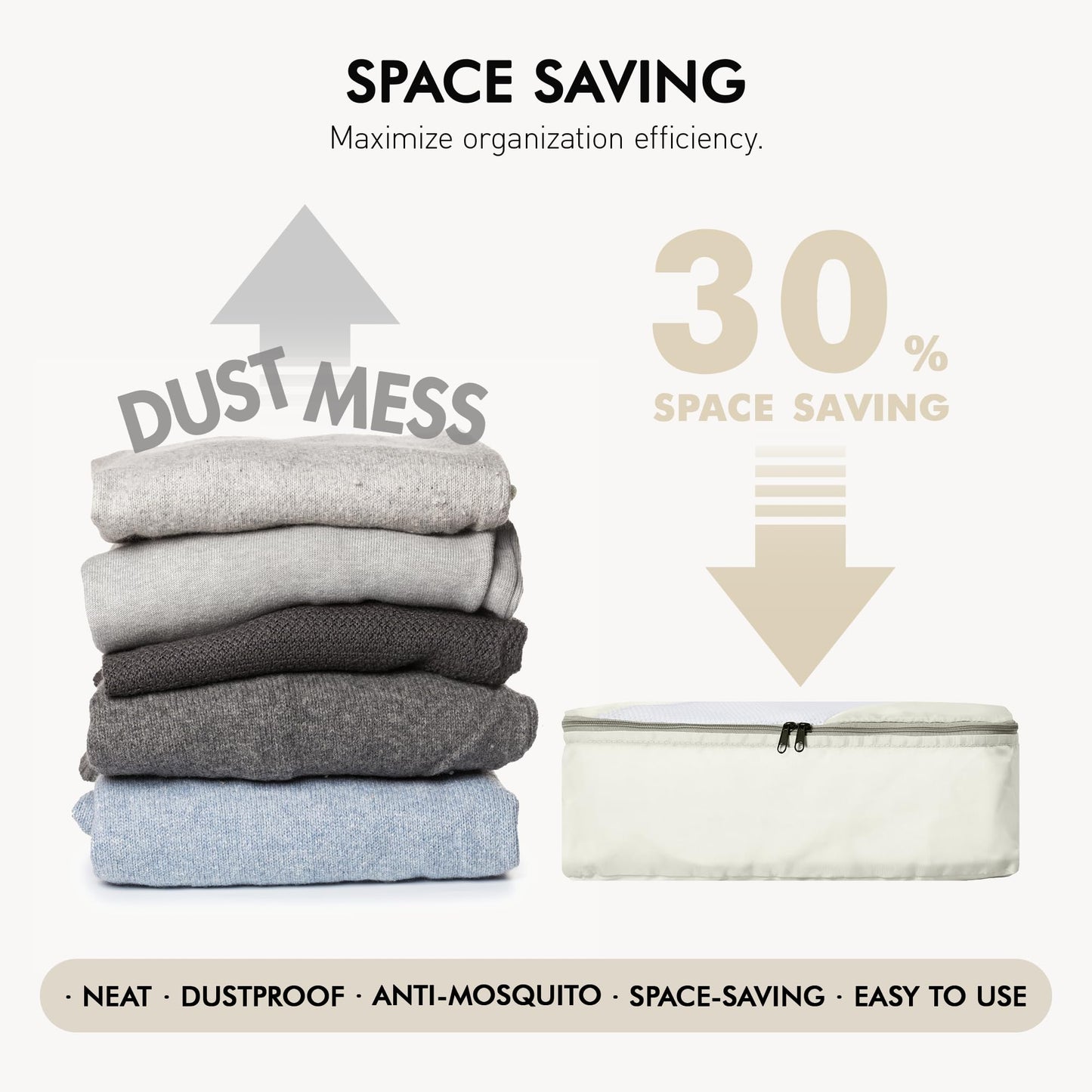 WVM Packing Cubes for Travel, 8-Piece Luggage Organizer Set with Shoe Bag, Toiletry Bag & Laundry Bag, Beige