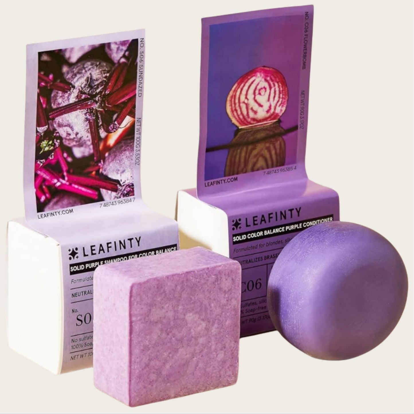 Leafinty Shampoo and Conditioner Set | Bar Shampoo and Conditioner for Blonde Brown and Gray Hair| Vegan & Natural | Shampoo Bar | Shampoo and Conditioner 6.7oz (Sundazed Scent)