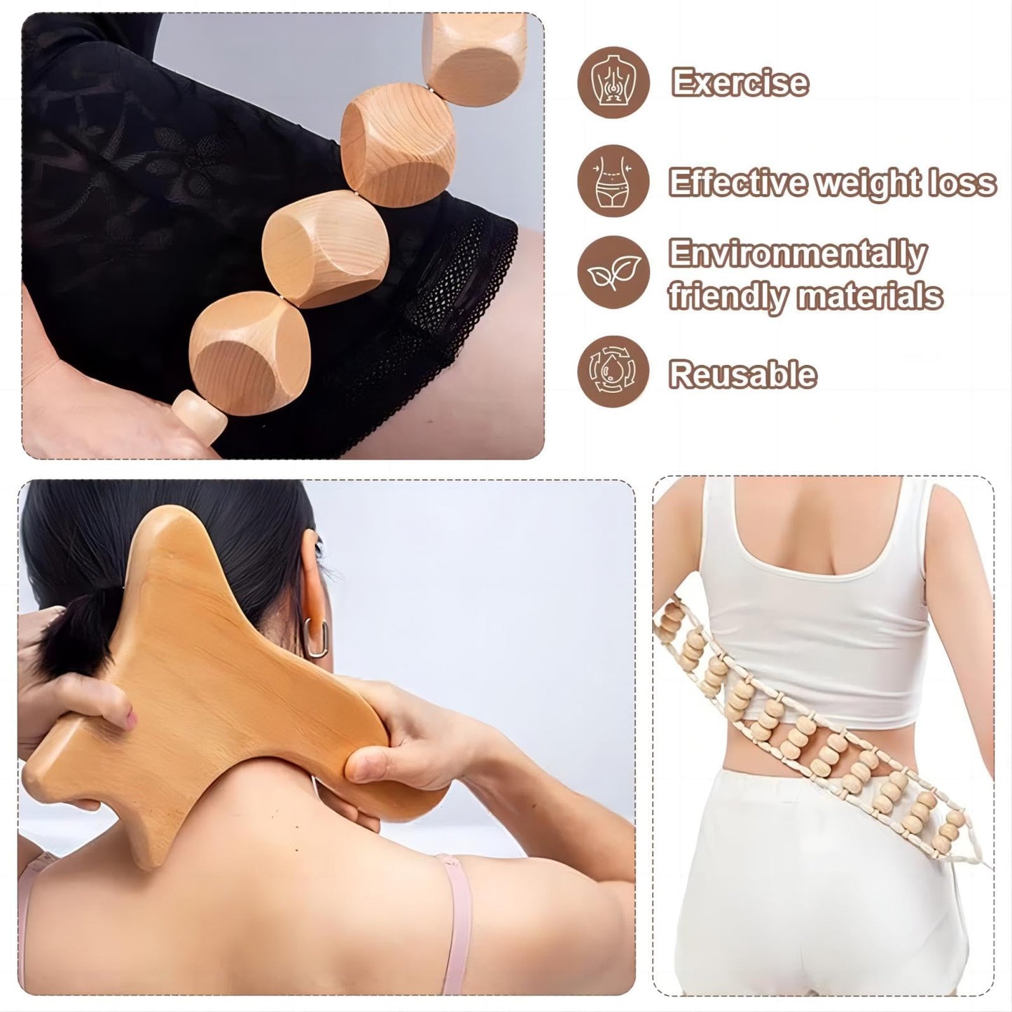 15 Pcs Wood Therapy Massage Tools Set Maderoterapia Kit Therapy Tools for Body Muscle Pain Relief Wooden Body Face Sculpting Tools Wood Roller Massager, Fascia Massage