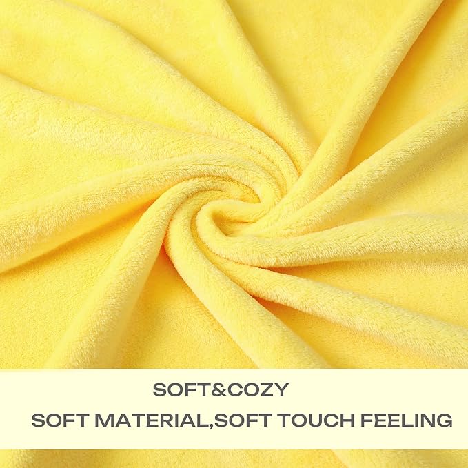 JIAHANNHA Fleece Blanket Twin Size Yellow 60 by 80 Inches Throw Blankets for Couch Sofa Bed 280GSM,Super Soft Cozy and Luxury Bed Blanket for All Season