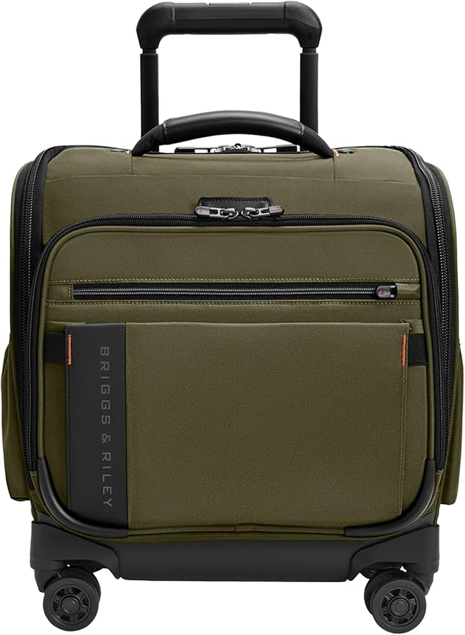 Briggs & Riley Cabin Spinner - Carry On Luggage for Travel, Suitcases with Wheels, Softside Rolling Bag for Men & Women, Fits Under Plane Seat, Telescoping Handle - ZDX Collection, Hunter
