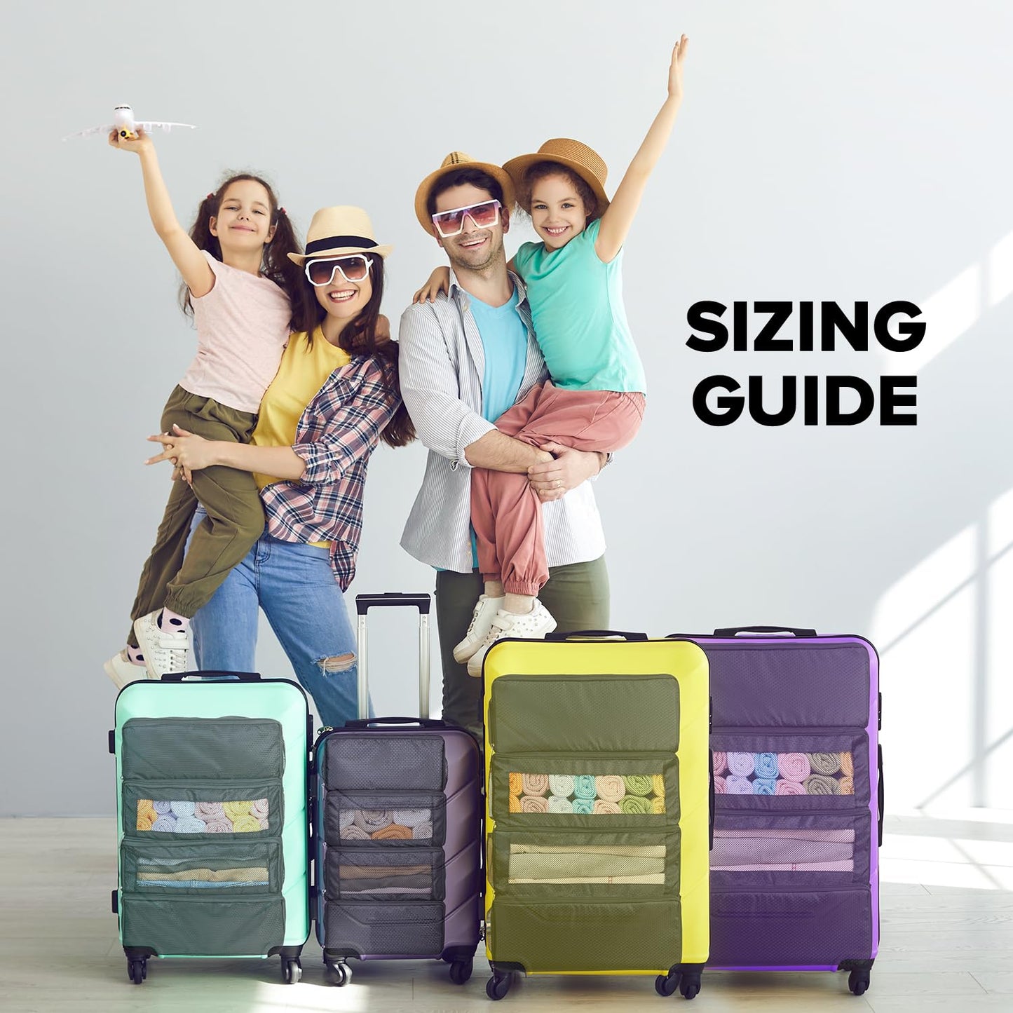 Suitcase Organizer, Travel Luggage Organizer Hanging Shelves Packing Cube Closet/Collapsible Portable Travel Organizer for Carry-on, Medium, Leopard Print