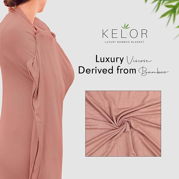 K E L O R Luxury Cooling Travel Blanket - Stretchy, Lightweight Soft & Breathable Shawl Wraps for Women