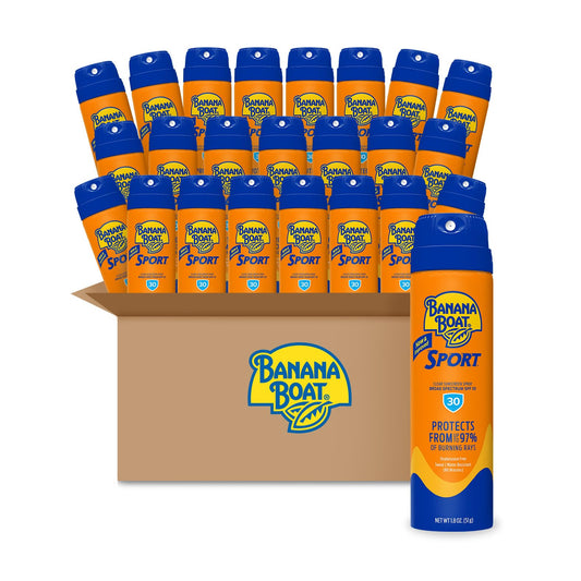 Banana Boat Sport Ultra Spray Sunscreen SPF 30, 1.8oz | Travel Size Sunscreen Spray SPF 30, Mini Sunblock, 1.8oz (Pack of 24)