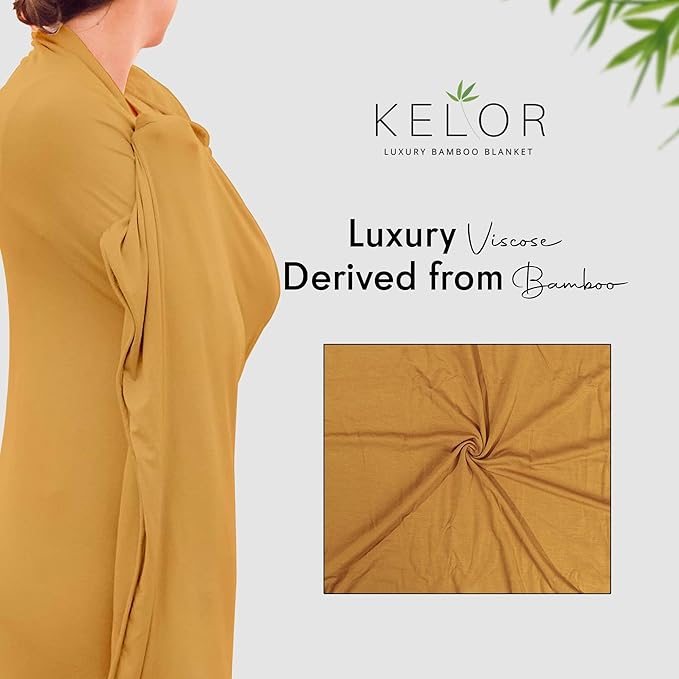 K E L O R Luxury Cooling Travel Blanket - Stretchy, Lightweight Soft & Breathable Shawl Wraps for Women