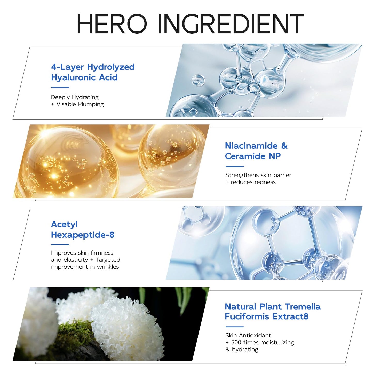 3% Hyaluronic Acid Serum for Face, Anti-Aging Hydrating Serum with 20,000 ppm Ceramide NP & 10,000ppm Acetyl Hexapeptide-8, Korean Skincare ultra hydrating serum, turm Skin/Sensitive Skin(1.5 ml*30)