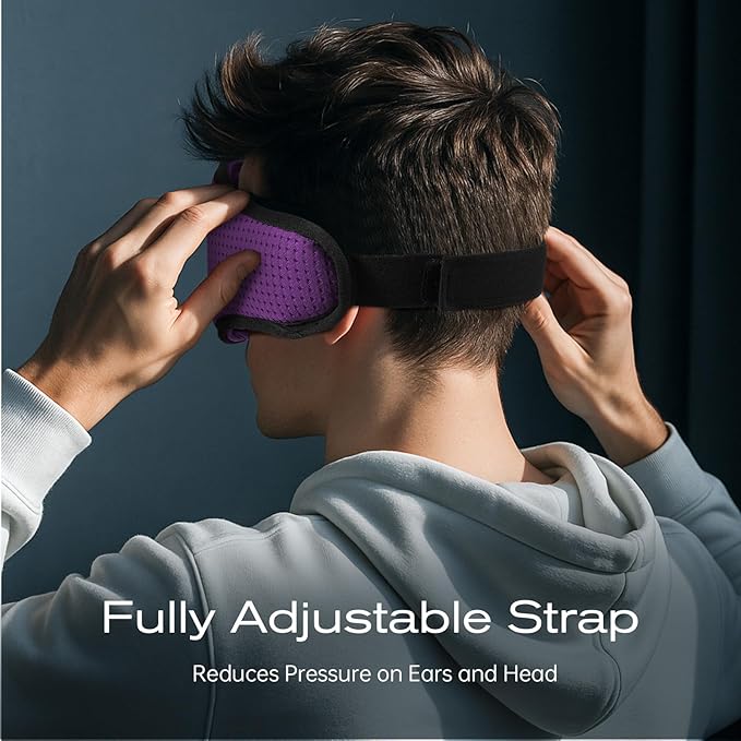 Sleep Mask with Bluetooth 5.4 Headphones, Removable 3D Eye Cups, Timing Sleeping Headphones for Side Sleepers, Wireless Music Eye Mask Speakers for Men, Women, Tech Gifts, Purple