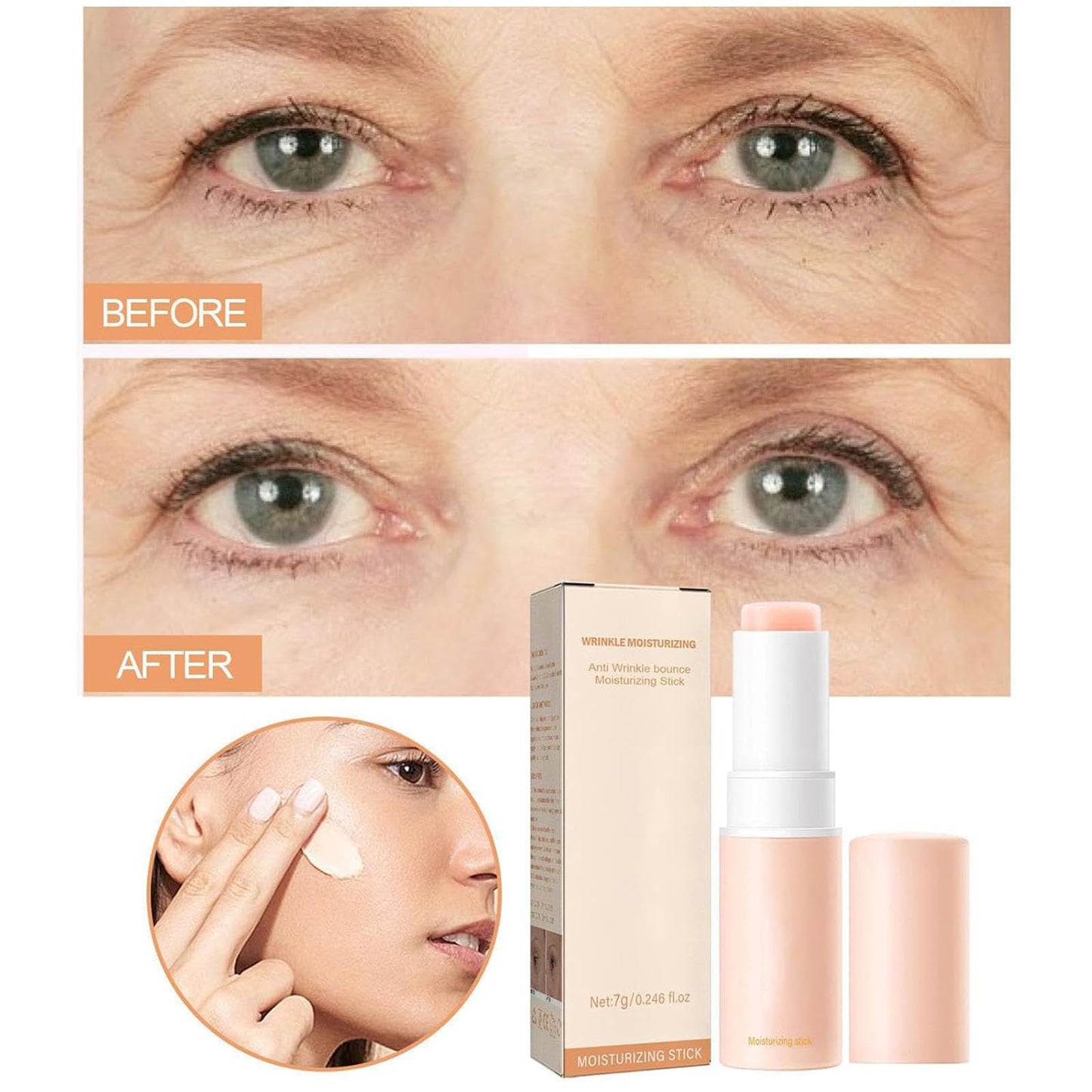 Wrinkle Bounce Multi Balm, 2PCS Wrinkle Repair Moisturizing Collagen Balm Stick, All-In-One Hydrating MultiBalm for Face, Lips, Eyes, Neck and Dry Skin (2)