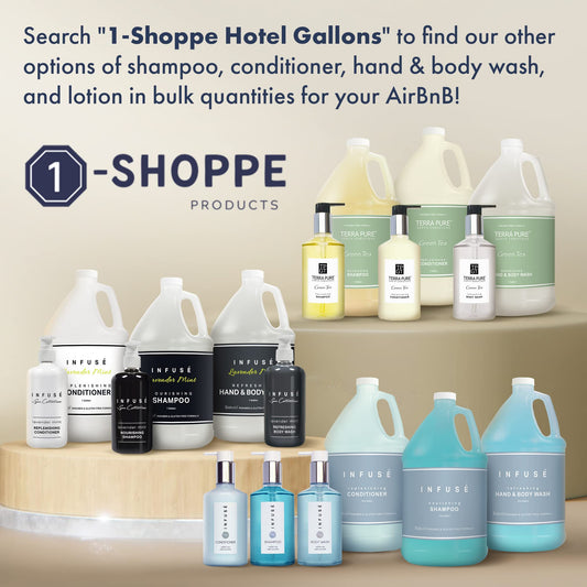 1-Shoppe Terra Pure Ecobox Amenities Kit | Green Tea Soap | Shampoo, Conditioner, Body Lotion, Body Wash | 10.14 oz | Hotel Toiletries Bulk