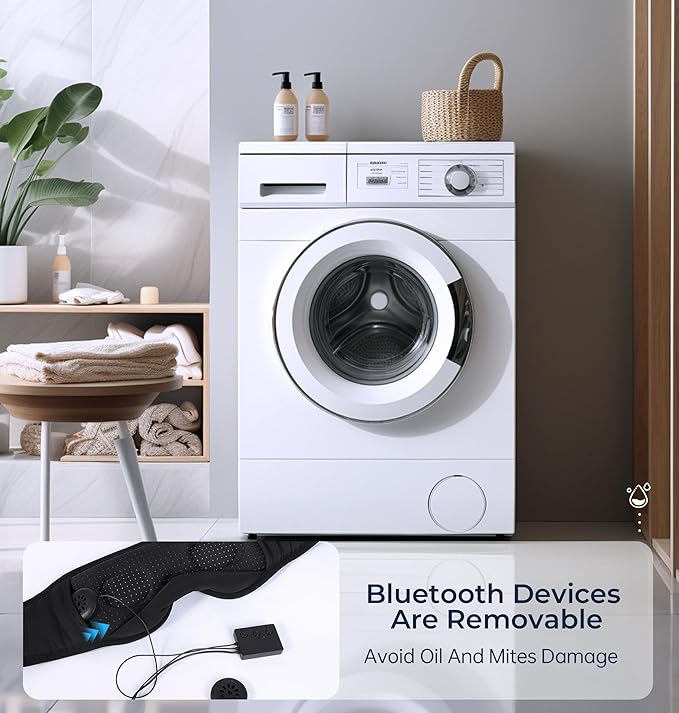 LC-dolida Bluetooth Sleep Mask with White Noise，Sleep Headphones,Bluetooth Wireless Music Eye Mask, Ideal for Travel, Night Work, Napping, Side Sleeping and Office Use for Both Men and Women