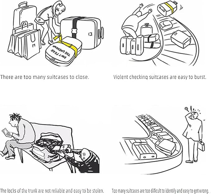 4PCS Luggage Straps for Suitcases & 2PCS Tags Set for Easy Identification,Travel Accessories for Safety,Luggage Strap for Travel Suitcase & Bag Closure,Blue