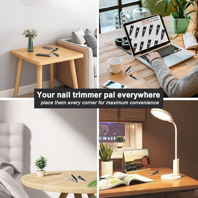 30 Pieces Fingernail Nail Clipper Bulk Blak Sliver Portable Toenail Clippers Cutter Set