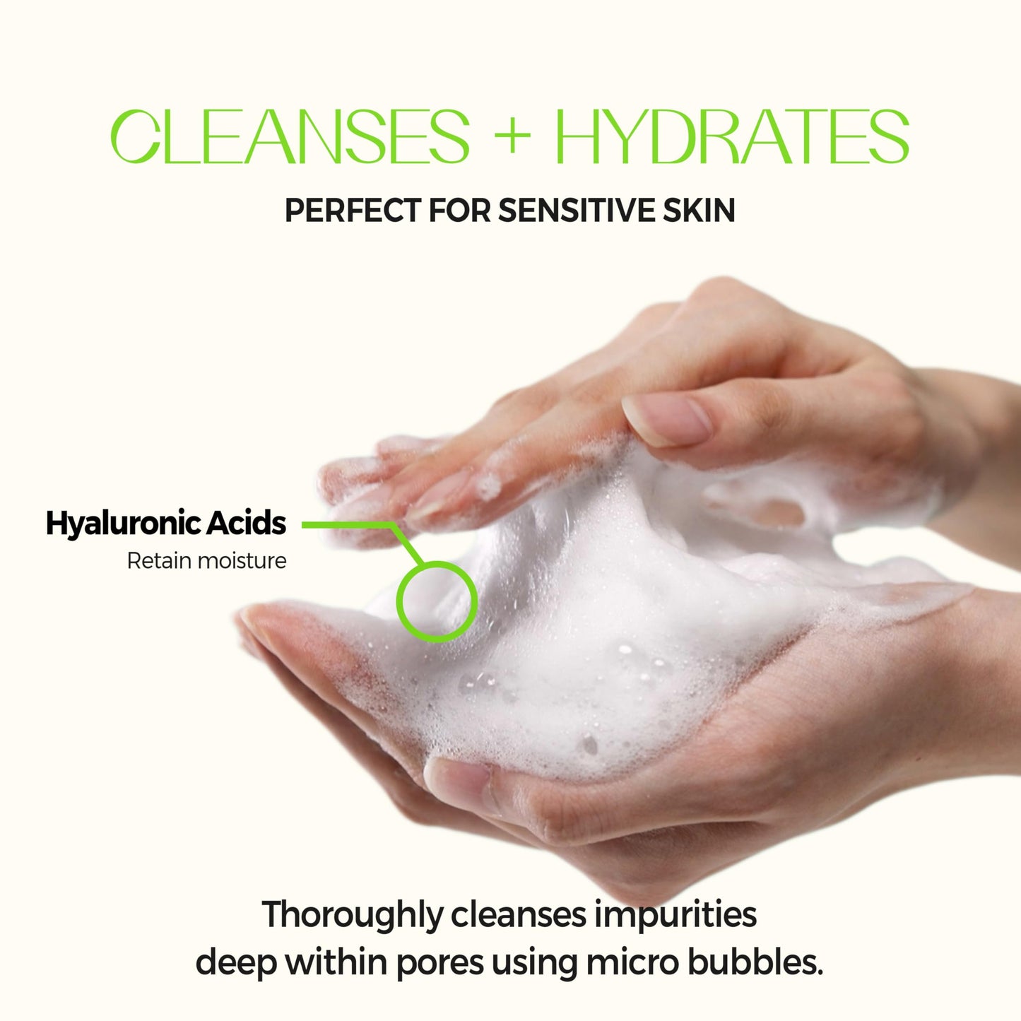 KLAVUU Revitalizing Deep Pore Care Face Wash | Hydrating Facial Cleanser for Sensitive skin with Hyaluronic Acid & Panthenol | Removes Makeup Gently | Fragrance Free - 5.07floz