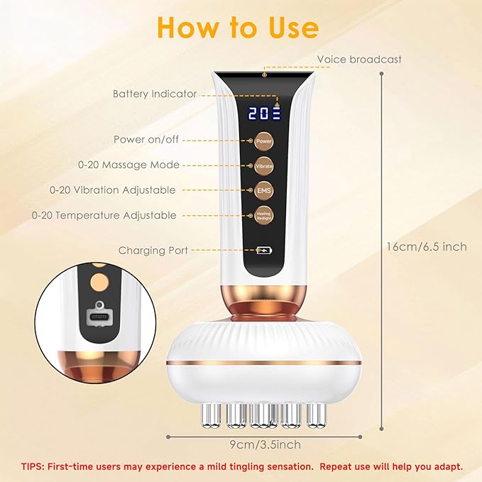 4-in-1 Body Sculpting Machine - Lymphatic Drainage Massager - Anit Cellulite Massage Tool Help Reduce Stretch Marks & Cellulite & Fat, Pain Relife Devices for Body (Belly, Legs, Arms, Butt, Low Back)