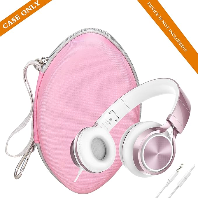 Aproca Headphones Case Compatible with AILIHEN MS300 / Artix CL750 / AILIHEN C8 Over-Ear Headphones, Portable Headset Bag-Pink