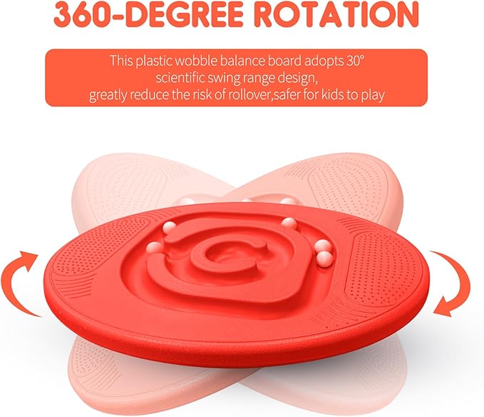 Kids Maze Balance Board - Wobble Trainer for Ski Surf Snowboard, Non-Slip Sensory Rocker Ages 3-12, Core Therapy & Skate Prep
