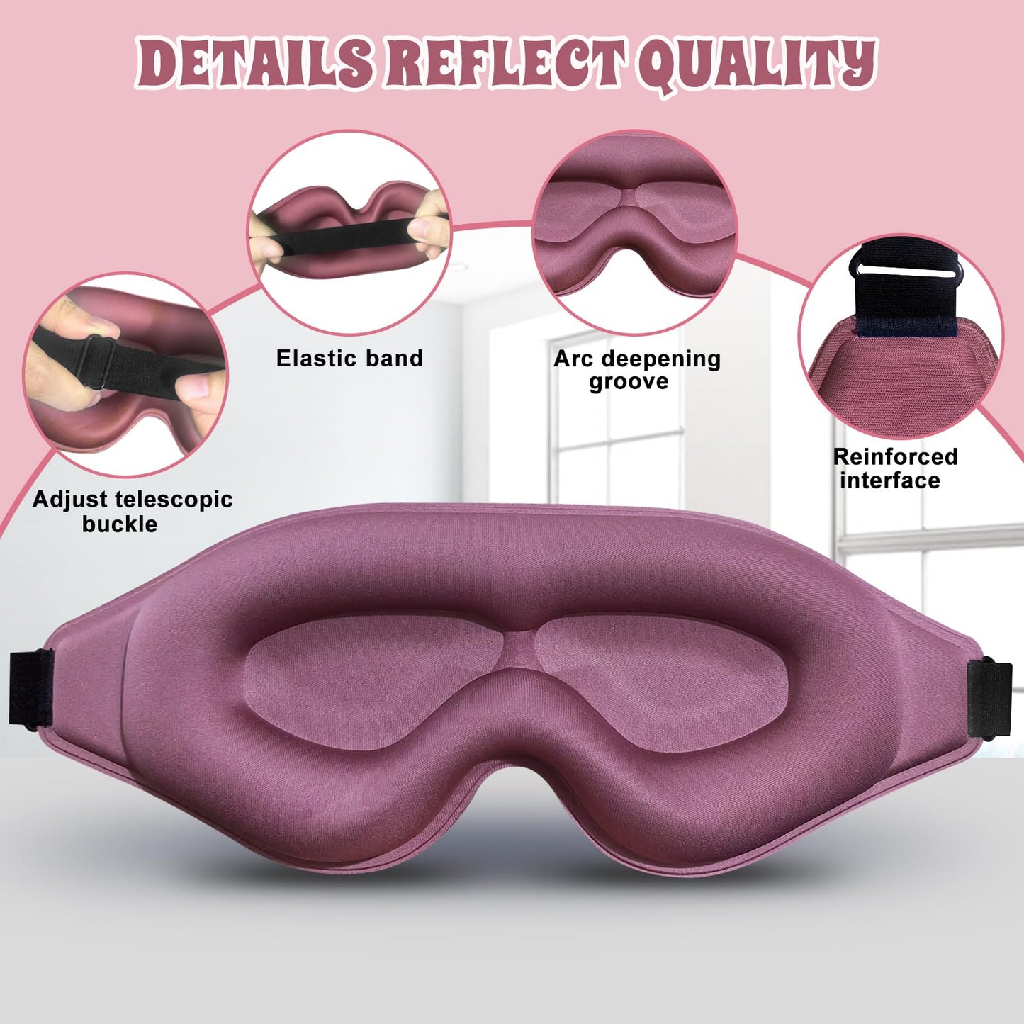 Clbxzwc 3D Advanced Eye Mask for Sleeping, Ultra Delicate Soft Skin Friendly Eye mask,100% Blackout Sleep Eye Mask for Sleep, Eyelash Extension Sleep mask, Sleeping Eye Masks for Men and Women