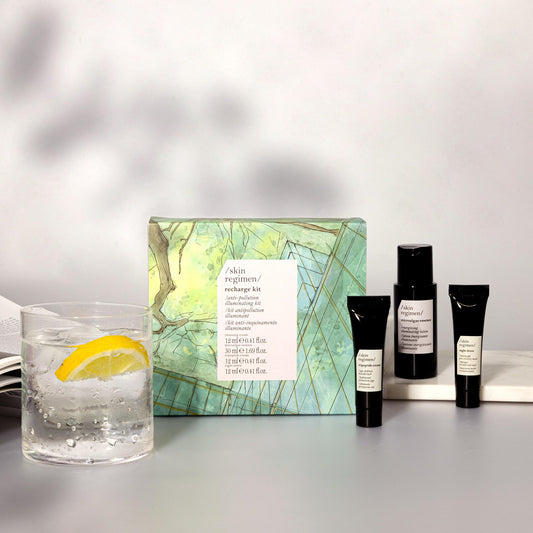 /skin regimen/ Recharge Kit, an Anti-Pollution Illuminating Set, Including Cleansing Cream, Microalgae Essence, Tripeptide Cream & Night Detox | 4 Piece