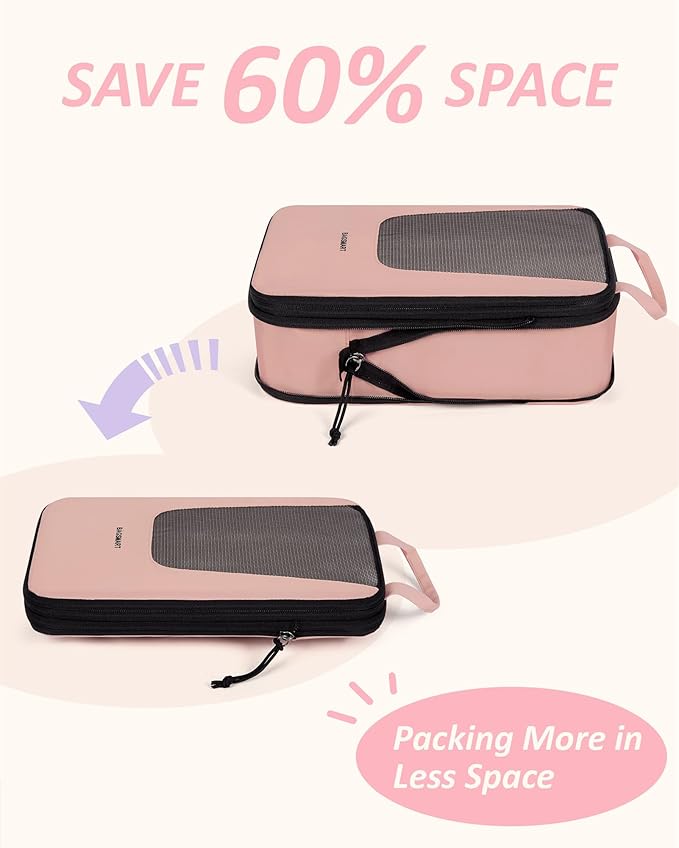 BAGSMART Compression Packing Cubes for Travel, 6 Set/5 Set/4 Set, Compression Suitcase Organizer Bags Set for Suitcases Travel Essentials, Lightweight Packing Organizers