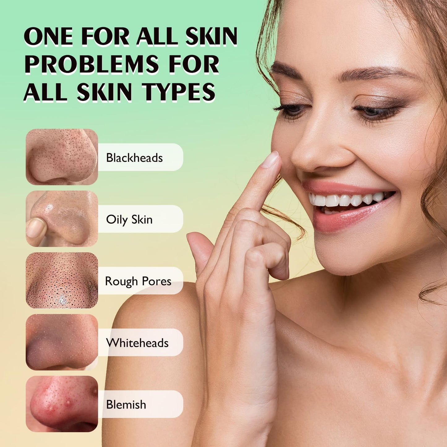 AUSLKA Blackhead Pore Strips,(70 Counts) Blackhead Remover-Deep Cleansing Nose Strips With Instant Pore Unclogging, Nose Plant Strips for Blackheads