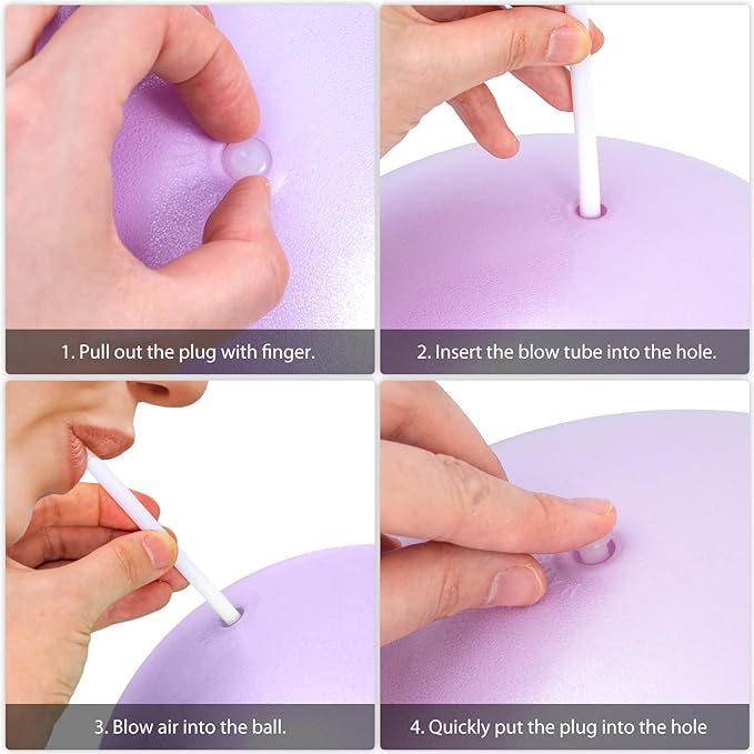 Cikyner Soft Pilates Ball, Small Exercise Ball 9 Inch Mini Gym Ball with Inflatable Straw, Suitable for Pilates, Yoga, Full Body Training, Physical Therapy and Balance improving at Home