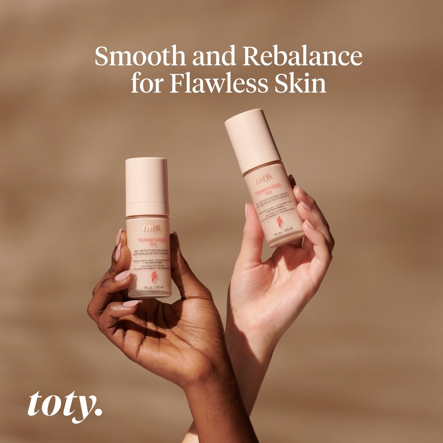 toty. by Sofia Vergara - Transforma AHA 360º Retexturizing Serum - Sun Damage Repair For Face - Glycolic Acid Serum - Anti Aging Treatment for Dark Spots, Lines, Wrinkles - Travel Size (0.5 fl oz)