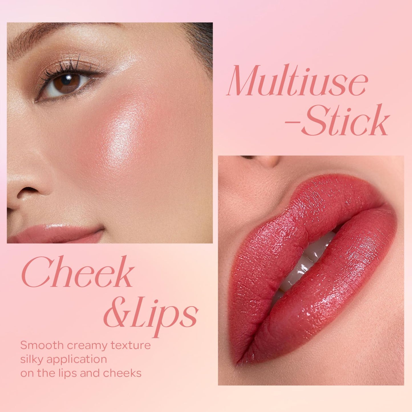Mineral Color Balm, SPF 35 Multi Color Stick for Lips, Cheeks& Eyes, Blendable Creamy Lightweight Formula, Buildable Shimmer Finish, Multiuse Makeup Stick, Berry