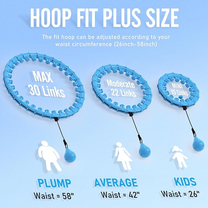 JKSHMYT Weighted Hula Circle Hoops for Adults Weight Loss, Infinity Fit Hoop Plus Size, 30 Detachable Links, Exercise Hoop for Women and Beginners
