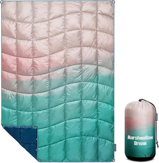 Camping Blanket, Packable Puffy Blankets Lightweight Windproof Waterproof for Outdoors,Hiking, Backpacking,Beach,Car,Picnic,Stadium