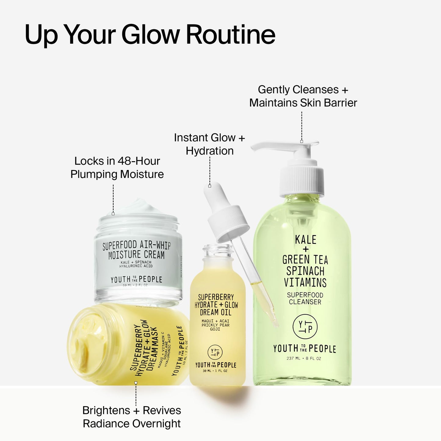 Youth To The People Superberry Hydrate + Glow Dream Face Oil (1 fl oz), Revives Dull + Dry Skin, Boosts Radiance, Squalane, Omega Oils, Vegan