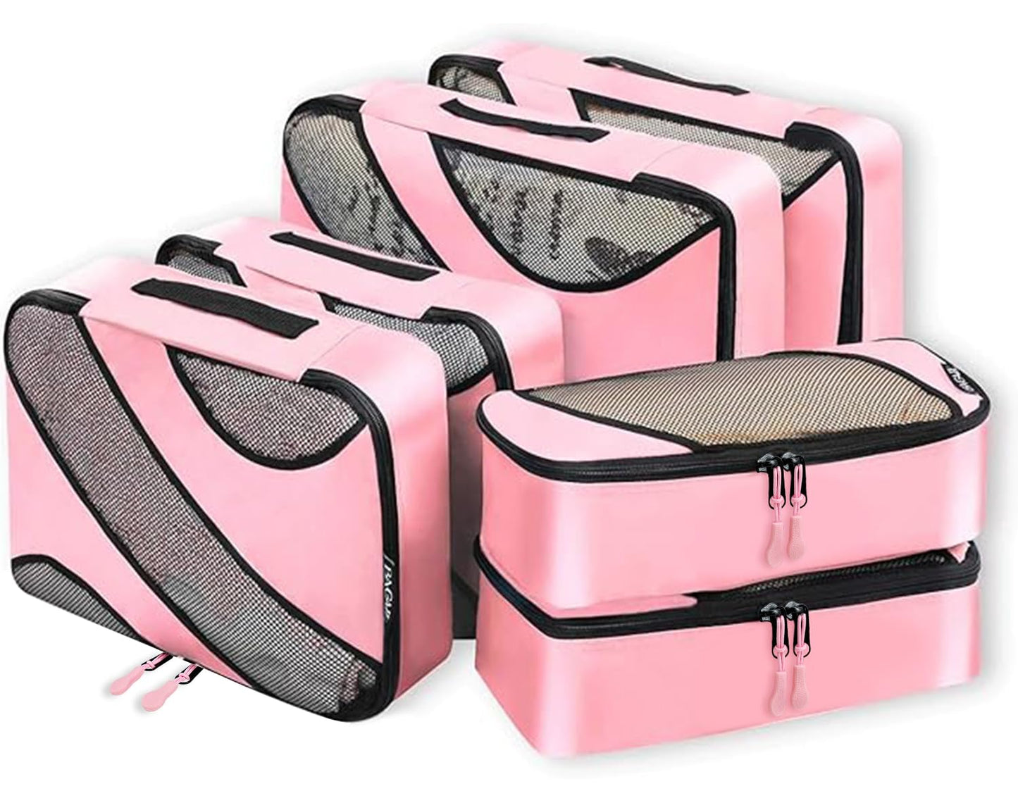 BAGAIL 6 Set Packing Cubes,Travel Luggage Packing Organizers(6Set Pink)