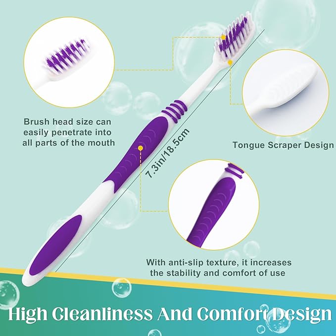 240 Pcs Toothbrush Bulk Disposable, Travel Toothbrushes Pack, Soft Bristle Individually Wrapped and Good Cleaning for Kids, Adult and The Elderly. Suitable for Hotel, Travel, Home, Donated