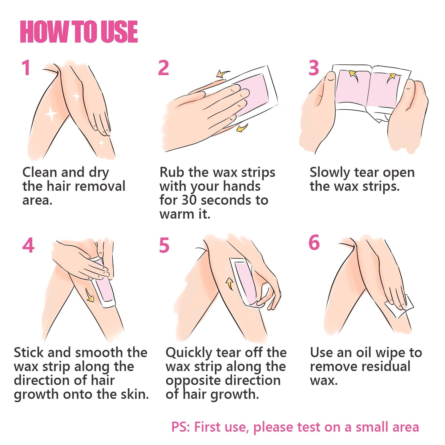 72 Count Brazilian Wax Strips for Smooth Skin, 24 Facial Wax Strips, 48 Body Wax Strips, 12 Calming Oil Wipes Women and Men Hair Removal Waxing Kit for Face, Underarms, Bikini, Legs - Red Strips