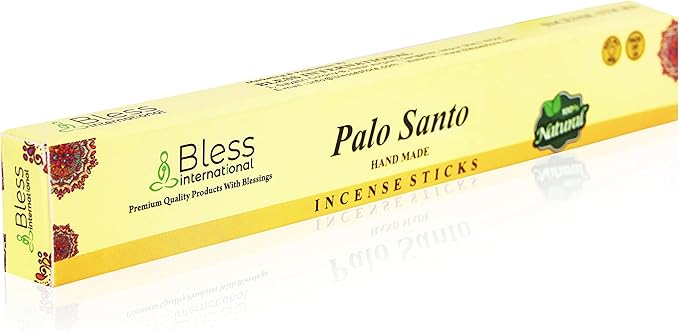 Bless-Palo-Santo 100%-Natural-Handmade-Hand-Dipped-Incense-Sticks Organic-Chemicals-Charcoal-Free Purification-Relaxation-Positivity-Yoga-Meditation Best-Woods-Scent (25 Sticks (1.4 OZ))