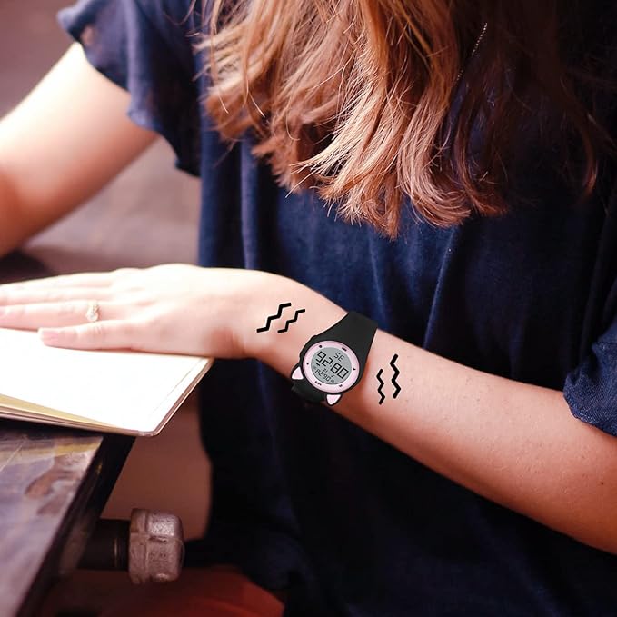 Kids Watches for Girls Boys Digital Sport Watch with Step Counter Pedometer Vibration Alarm Clock, No App Waterproof Fitness Tracker Kids Watch Boys Girls Teens Students Ages 5-16